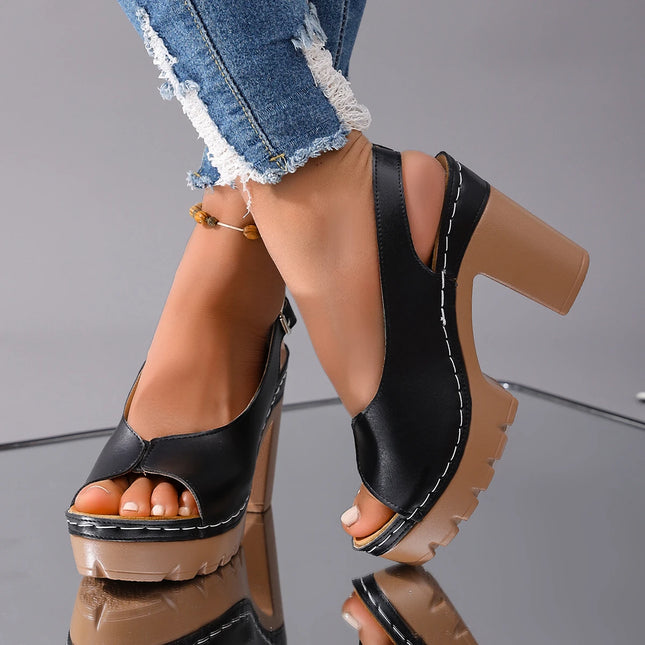 *Summer Hot Selling Comfortable Fish Mouth Beach Casual Sandals for Women's Fashion New Elegant Banquet High-heeled Sandals
