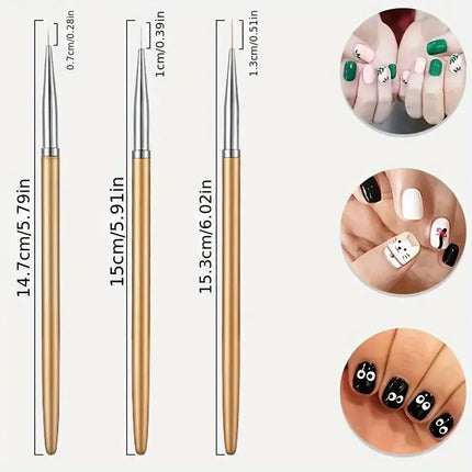 Nail Art Color Drawing Brush, Nail Glue Extension Brush Eyeliner Brush Set, French Stripe Nail Eyeliner Brush, Nail Brush