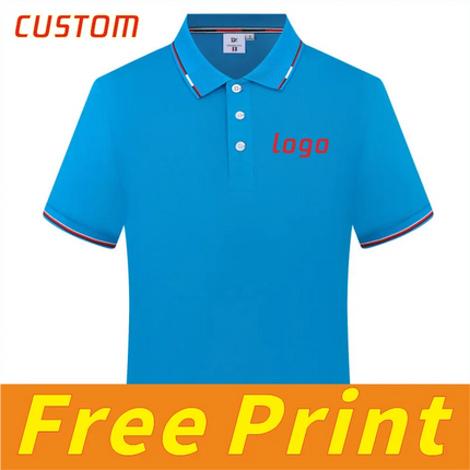Casual polo shirt, short sleeved T-shirt, men's and women's shirt, personalized customization, printed logo image, embroidered l