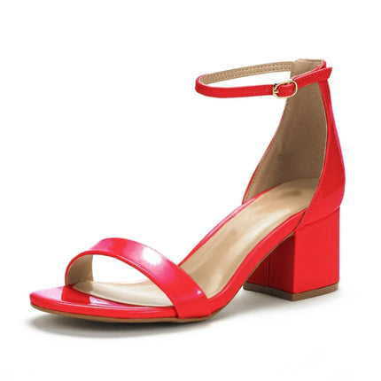 Women Sandals 2026 New Summer Sexy Open Toe Ankle Strap Sandal High Heels Gladiator Ladies Buckle Thick Heel Party Wedding Shoes