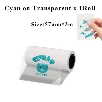 Transparent Adhesive Thermal Printing Paper Glossy Clear Label Roll for Mini Thermal Printers