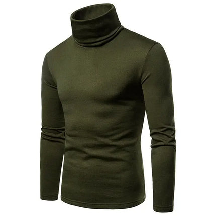 2026 New Men's Thermal Turtleneck Shirt Autumn Winter Warm Breathable Slim Fit Long Sleeve Business Casual Solid Base Layer Top