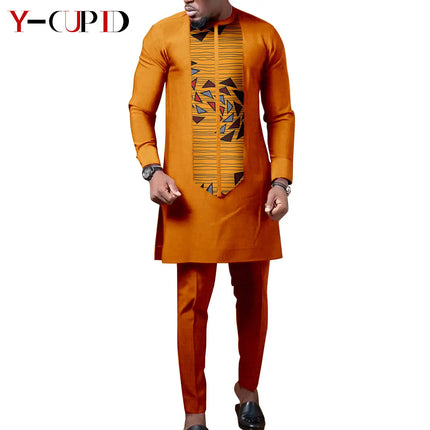 Dashiki African Print Dresses for Women Matching Couple Clothes Wedding Party Men Outfits Kaftan Shirt and Pant Sets Y23C040