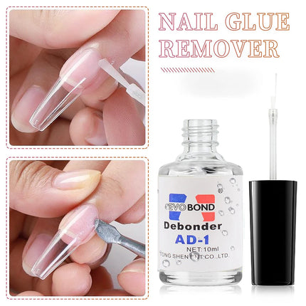 10ml Nail Glue Remover for Press on Nails Professional Glue off Acrylic Nail Rhinestone Decoration Nail Polish Remover Nail Glue