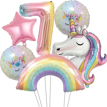 Kids Girls Unicorn Birthday Party Decoration Plate Cup Happy 1st Unicorn 3D Balloon Kid Favors Gift Wedding Baby Shower Supplies