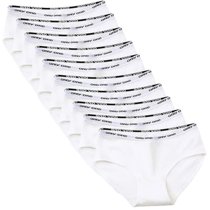 10pcs Pure Cotton Mid Waist Briefs Womens Sexy Basic Type Panties Girls Comfort Underpants Female Sport Underwears Lady Pantys
