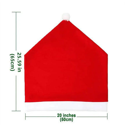 4pcs Christmas Chair Covers 25x20in, Festive Holiday Decorations for Home & Party, Durable Fabric Seat Protectors