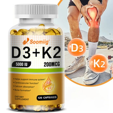 Vitamin D3 K2 - Vitamin D3 5000 Iu & K2 As MK-7 200 Mcg - with Magnesium, Zinc, Immune & Mood Support, for Bone & Teeth Health