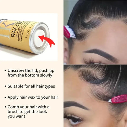 2/5Pcs Hair Wax Stick For Kids Women Slick Back Brushes Gel Pomade for Little Girls Toddler Flyaway Hair Wig Styling Accessories
