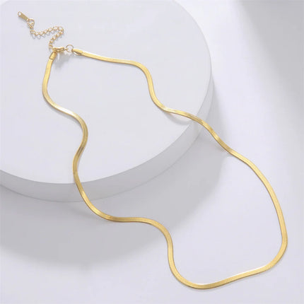Skyrim Stainless Steel Snake Chain Necklace for Women Men Gold Color Herringbone Choker Neck Chains 2026 Trend Jewelry Gift Hot
