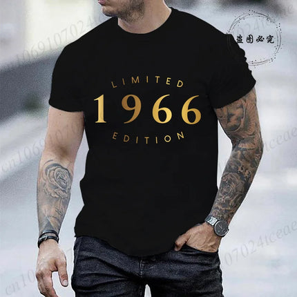 60th Birthday T Shirt,Limited Edition 60th Tee,Perfect Birthday 1966 Gift for Her Him, Men's Birthday Party Tops Tees T-Shirts