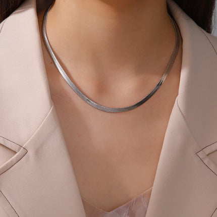 Skyrim Stainless Steel Snake Chain Necklace for Women Men Gold Color Herringbone Choker Neck Chains 2026 Trend Jewelry Gift Hot