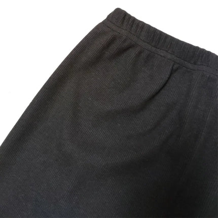Summer Women Black Skirts Sexy Chic Pencil Skirts 2025 Slim Fit Female Faldas Wool Rib Knit Long Package Hip Split Waist Skirt
