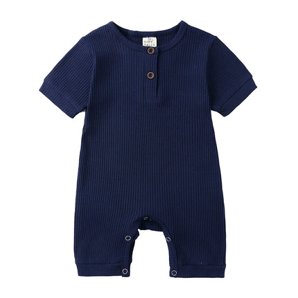 2026 Baby Boy Romper Girl Outfits Playsuit Summer Wear Cotton Infant Thin Jumpsuit Ribbed Clothes Knitted Stretch Toddler Onesie