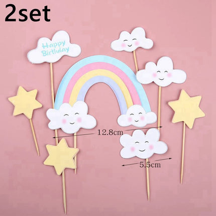Rainbow Unicorn Cake Topper Birthday Cake Ornament Girl Unicorn Baby Shower 1st Birthday Party Kid Cake Dessert Christening Gift