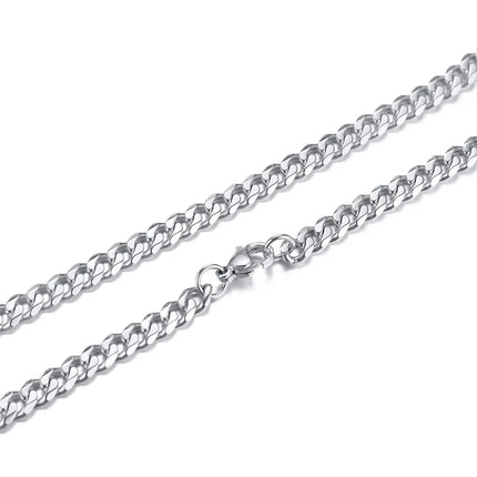 3/5/7mm Stainless Steel Cuban Link Chain Stainless Steel Necklace, Punk Hip-hop Choker for Men, Fashion Jewelry Accessories