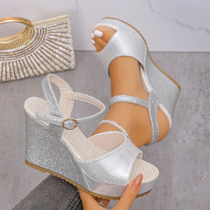 2026 Women's Fashionable Wedge Sandals Summer Casual Non-slip Peep Toe Woman Elegant Comfortable Platform High Heel Sandals
