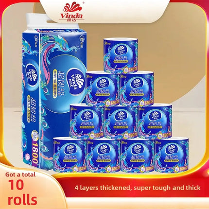 Max 10-30 Rolls, 180g/roll, Thickened With 4 Layers, Extractable Tissue Paper, Native Wood Pulp, Household Napkins, Toilet Paper