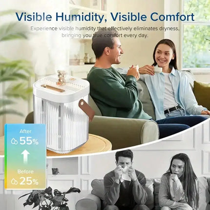1 Pack 60.88oz Silent Humidifier with Night Light 3 Mist Modes 2 Nozzles for Indoor Home Office Large Capacity