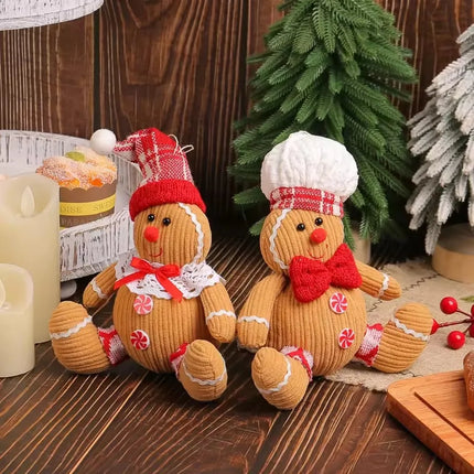 Gingerbread Christmas Decoration Xmas Tree Decoration Cute Christmas Figure Decor Gingerbread Doll for Tabletop Bedroom Shelf