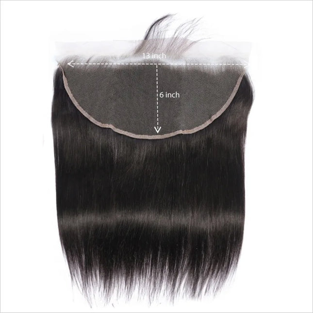 12A 13x6 Transparent Lace Closure Brazilian Virgin Remy Straight Hair 100% Virgin Natural Color Pre Plucked for Black Women