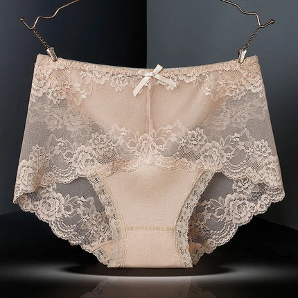 12 Pieces Women's Underwear Sexy Lace Panties Female Underpants  Comfy Elegant Briefs Transparent Light Breathable Lingerie