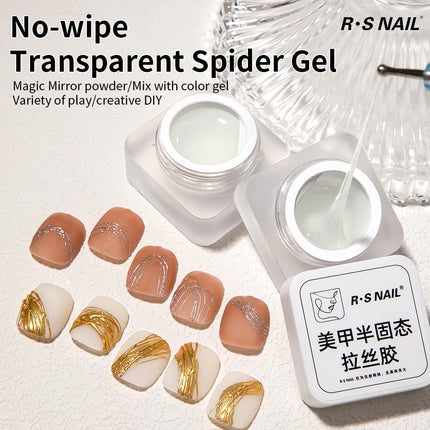 RS NAIL 5g Semi-solid Spider Wire Gel Nail Polish Transparent Wire Drawing Gel Painting Glue DIY Magic Mirror Powder UV Varnish