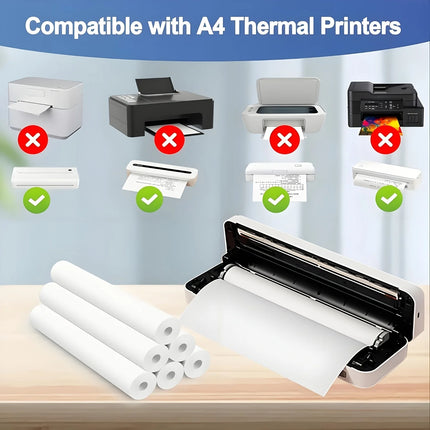 A4 Thermal Paper 21x29.7cm Quick-Dry Glossy & Clear Print Portable Printer Durable Quality Portable Printing Paper Thermal Paper