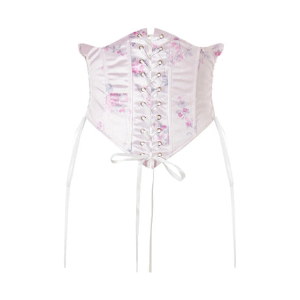 Womens Puff Sleeve Off Shoulder Dresses Lace Up Swing Dress Ruffle Mesh Party Mini Dress and Body Shaper Bustier Corset