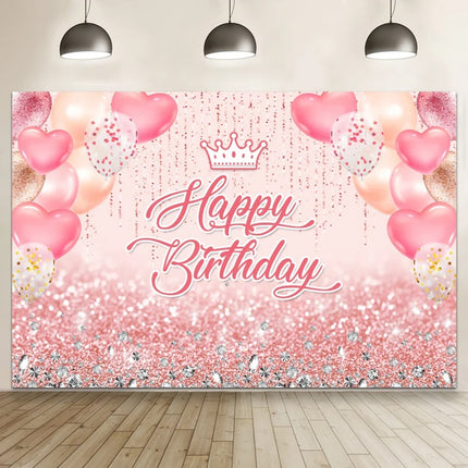 Happy Birthday Banner Backdrop Shiny Diamonds 18th Birthday Decoration Canvas 30th Party Photography Background