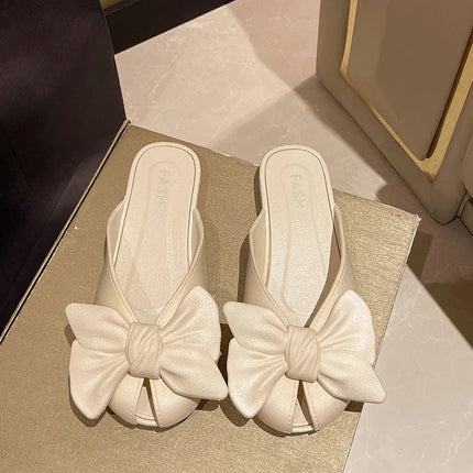 Summer New Arrival Gentle Style Slippers Half Slippers For Women Fashionable Flat Bottom Women's Sandals Butterfly Baotou shoes