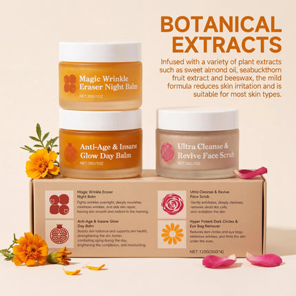 Day Night Skincare Set Moisturizing Repair Skin Barrier Brightening Facial Skins Multi Functional Skincare Eye Face Care Combov