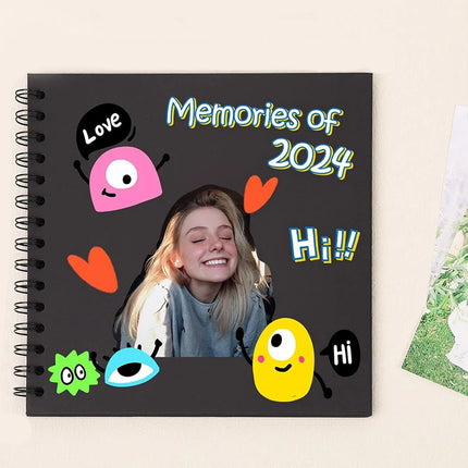 8 Inch DIY Scrapbook Photo Album 40 Pages Hardcover Kraft Pape Photo Book Blank Memory Scrap Book for DIY Crafts Anniversary