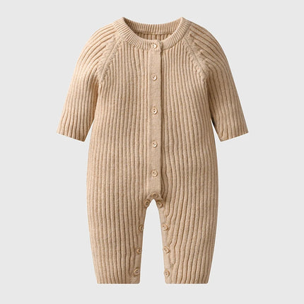 2025 New 0-24M Spring Toddler Baby Boy Girl Knitted Romper Infant Baby Boys Girls Solid Knitted Jumpsuit Baby Crawling Clothes