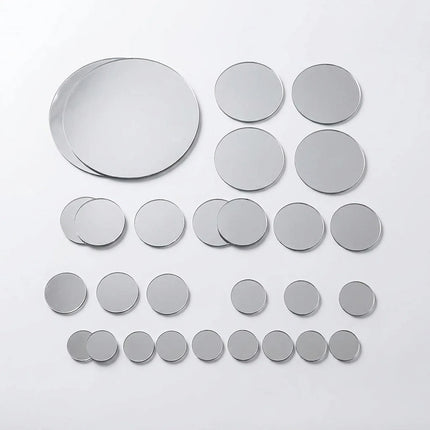 Zoyiancy Round Acrylic Mirror Wall Stickers, Removable Silver Circle Decals For Bedroom, Bath, Living Room DIY Wall Decor