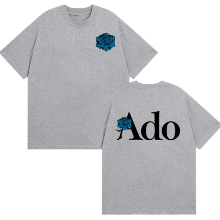 Ado Printed T-ahirt Women Men Fashion Casual Hip Hop High Street Short Sleeve Tops Tee Shirt Summer Simple Comfortable T-shirt