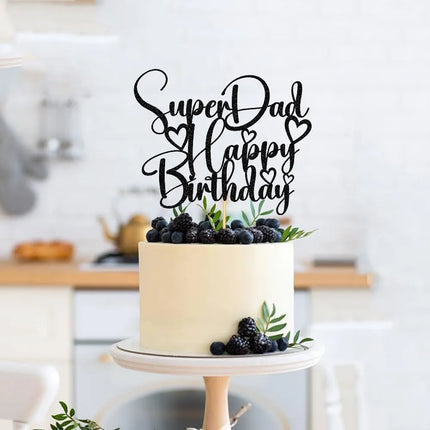super dad Happy birthday Cake Topper, Fathers Day Party Decorations, Dads birthday Worlds Best Daddy Party Decorations Supplies