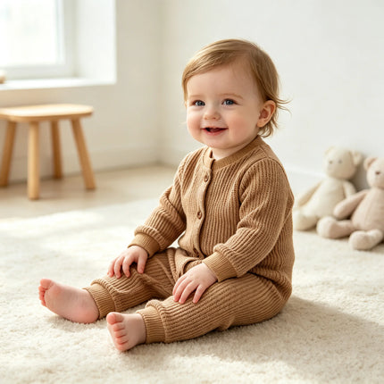 Newborn Baby Boys Knitted Jumpsuits Cotton Long Sleeve Romper Spring Autumn Toddler Infant Kids Clothing