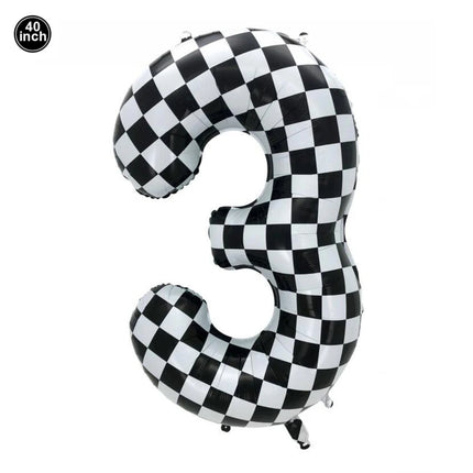 40'' Number Race Car Balloon Racetrack Balloon Truck Bike Wheels Tire Racing Car Theme Party Supplies Boys' Birthday Party Favor