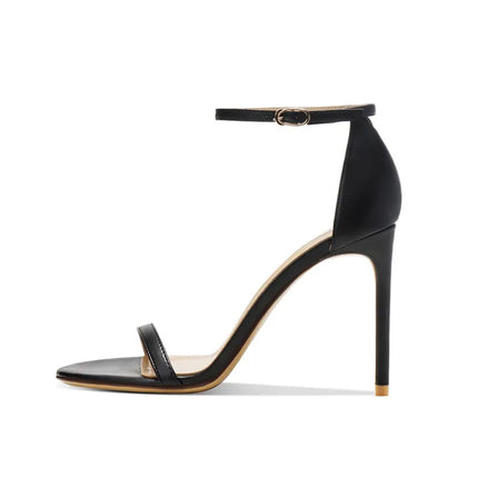 Black striped high-heeled shoes for women new summer collection,sexy with exposed toes,not tiring,slim heels sandals for women