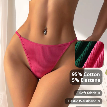 11Pcs Sexy Women‘s Thongs Low Waist Panties Underwear Solid Girls Briefs Cotton G-String Breathable Ladies Panty Female Lingerie