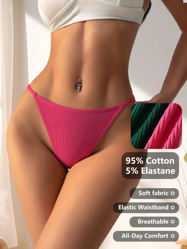 11Pcs Sexy Women‘s Thongs Low Waist Panties Underwear Solid Girls Briefs Cotton G-String Breathable Ladies Panty Female Lingerie
