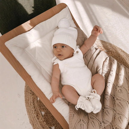 Custom Name Baby Sleeveless Knit Bodysuit + Hat 2pcs Set Cute Newborn Boy Girl Cotton Knit Jumpsuit Toddler Sweater Outfits