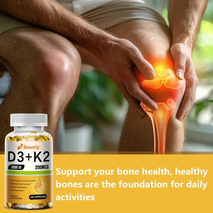 Vitamin D3 K2 - Vitamin D3 5000 Iu & K2 As MK-7 200 Mcg - with Magnesium, Zinc, Immune & Mood Support, for Bone & Teeth Health