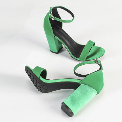 Liyke Summer Black Green Ankle Buckle Strap Gladiator Sandal Women Fashion Open Toe Big Size 46 Ladies Shoe High Heels Sandalias