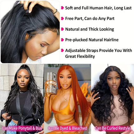 13x6 HD Lace Front Wigs Straight Lace Front Wig 250% Density 13x4 Human Hair Glueless Wigs Natural Colors Reday To Wear on Sale