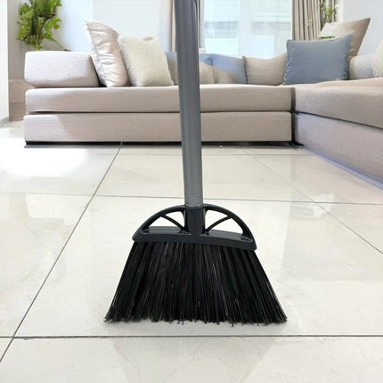 (3 Pack) 10‑Inch Angled Broom, Split‑Tip Fiber Sweeping Broom with Metal Handle, Multi‑Surface Cleaning for Tile, Marble, Wood & Linoleum Floors