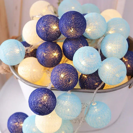 10/20LED String Lights Battery Cotton Balls Christmas Garland Fairy Light Novelty Lamp Chain for Home Wedding Party Decoration