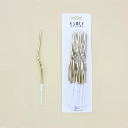 12/48pcs/1case Birthday Candles Spiral Cake Candles Long Thin Cake Candles For Wedding Party And Cake Decoration