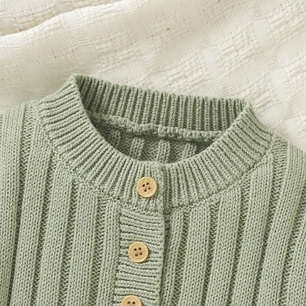 Newborn Baby Rompers Knitted Infant Boy Girl Jumpsuit Long Sleeve Autumn Toddler Bebes Clothes Fashion Solid 0-18M Overalls Warm